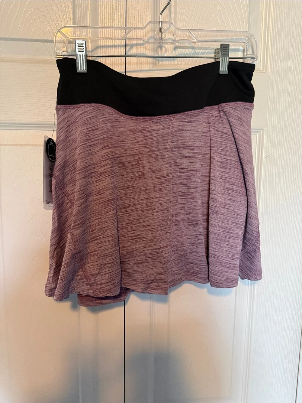 Nine West Lavender Knit Skater Skirt with Black Waistband